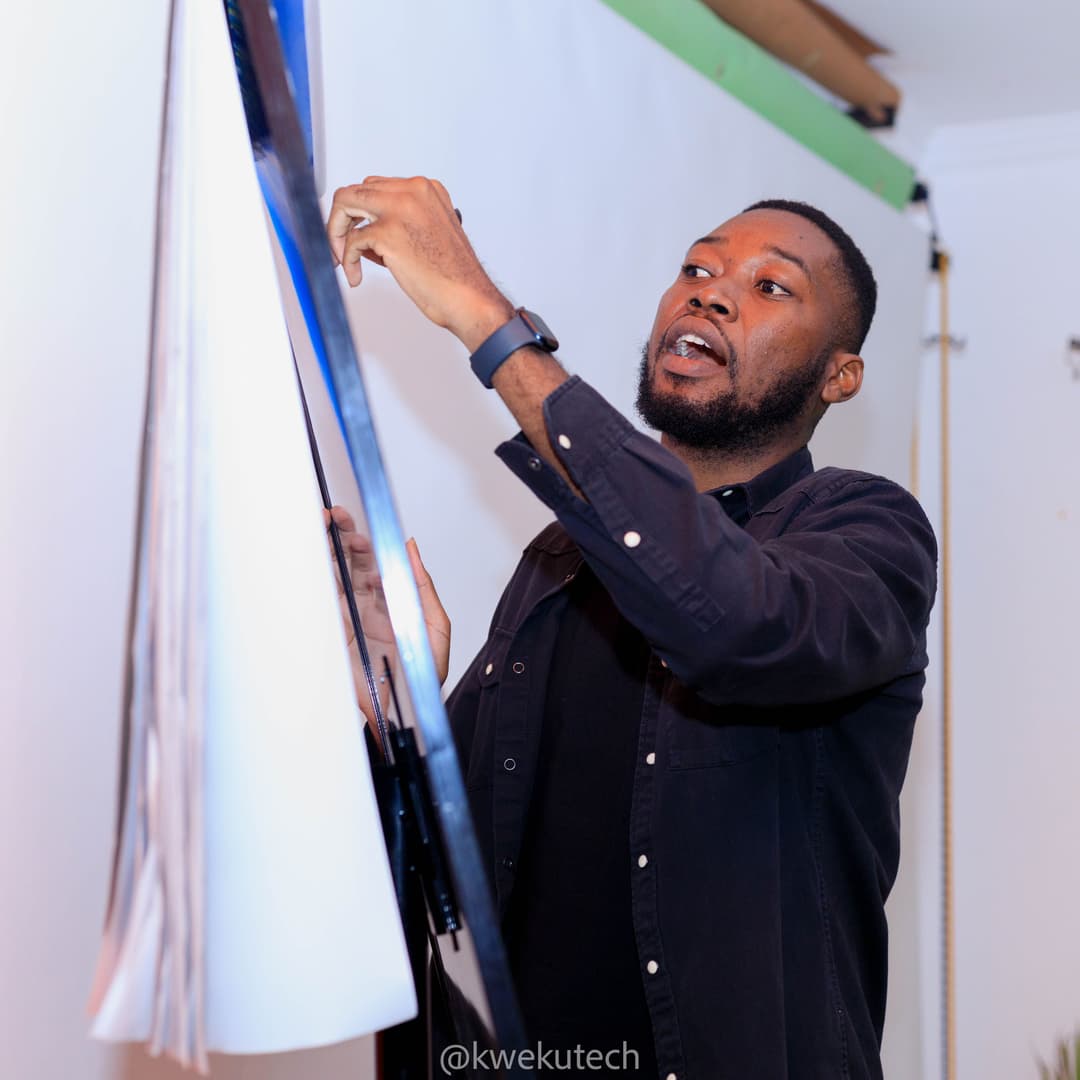 Eldad with Board Writing